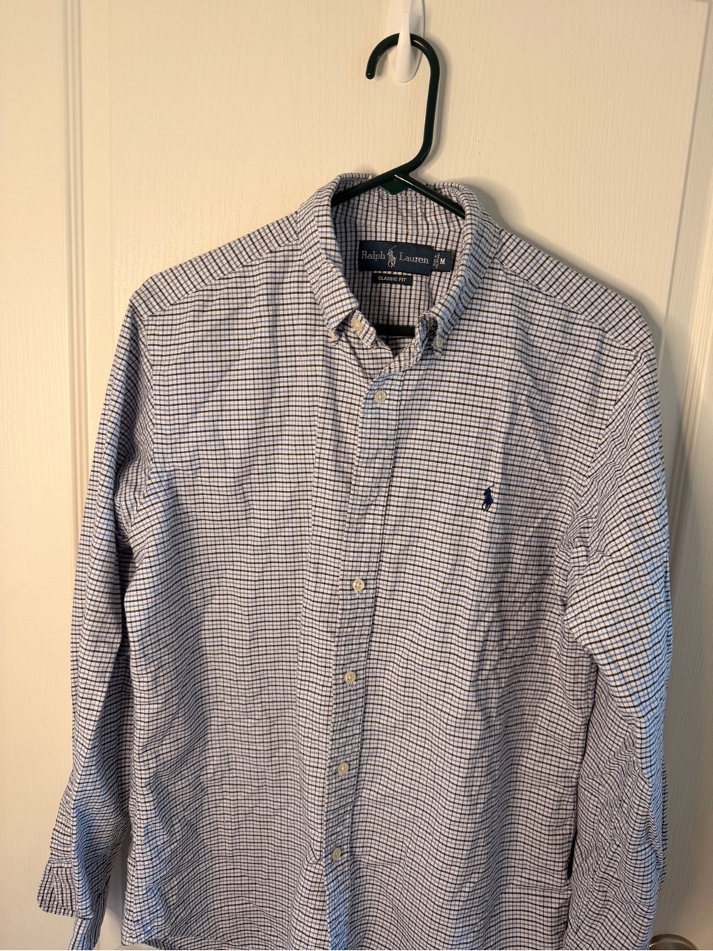 Ralph Lauren Blue and White Gingham Button-Down Shirt